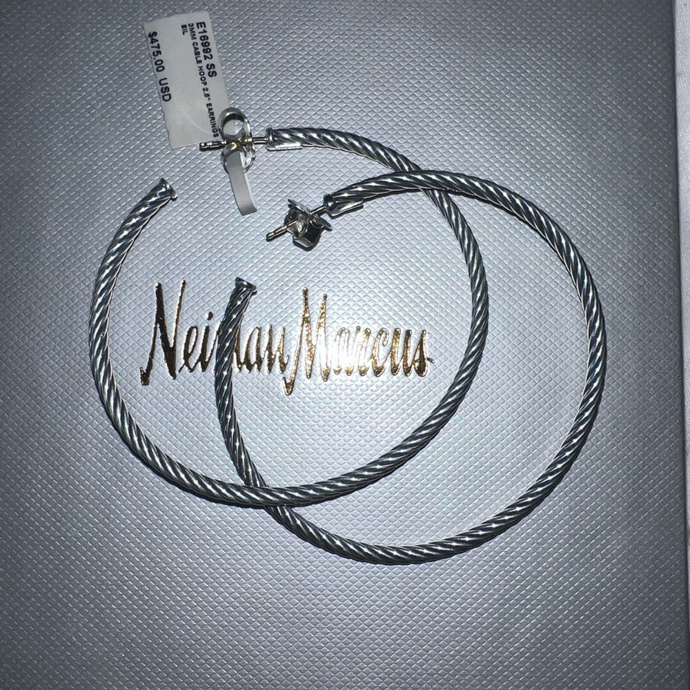 Brand New David Yurman Silver Hoop Earrings